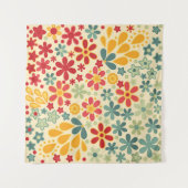 Retro. Blumenmotive Wandteppich (Vorderseite (Horizontal))