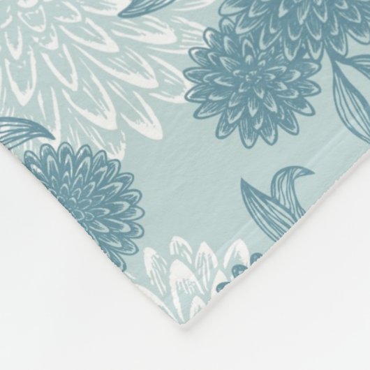 Retro Blumenmuster 2 2 Fleecedecke (Ecke)