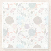 Retro Blumenmuster 2 2 Glasuntersetzer (Rückseite)