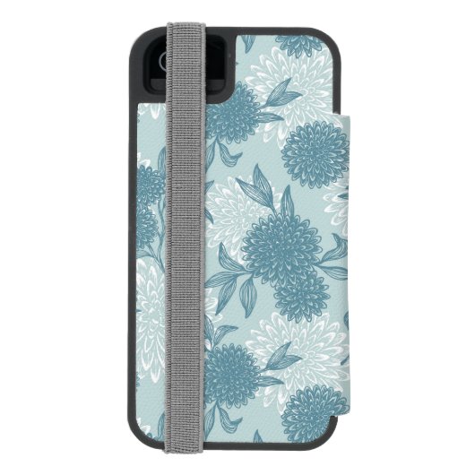 Retro Blumenmuster 2 2 Incipio iPhone Geldbeutel-Hülle (Folio Rückseite)