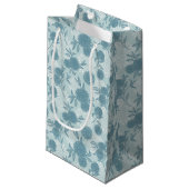 Retro Blumenmuster 2 2 Kleine Geschenktüte (Vorderseite Schrägansicht)