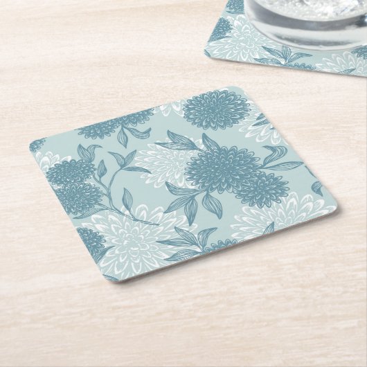 Retro Blumenmuster 2 2 Rechteckiger Pappuntersetzer (angewinkelt)