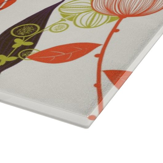 Retro Blumenmuster 2 2 Schneidebrett (Ecke)