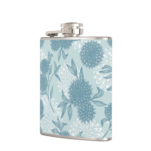 Retro Blumenmuster 2 3 Flachmann (Links)