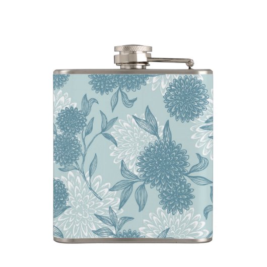 Retro Blumenmuster 2 3 Flachmann (Rückseite)