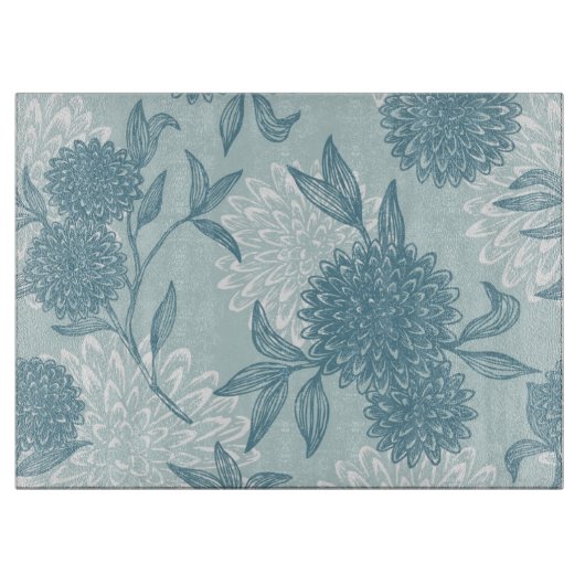 Retro Blumenmuster 2 3 Schneidebrett (Vorderseite)