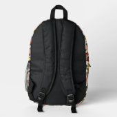 Retro-Blumenmuster 2 Bedruckter Rucksack (Rückseite)