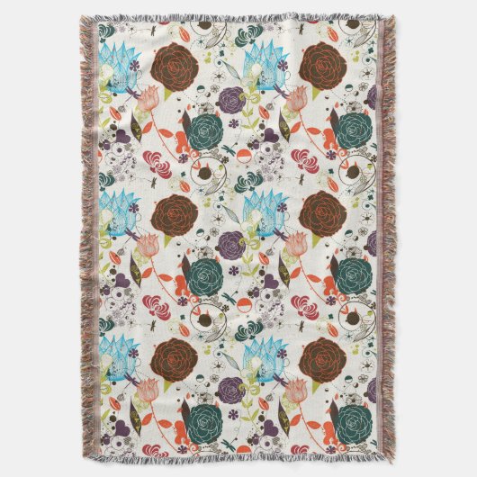 Retro Blumenmuster 2 Decke (Vorderseite Vertikal)