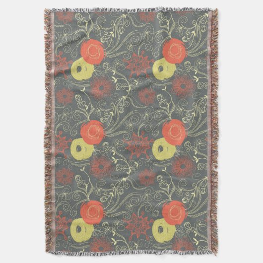 Retro Blumenmuster 2 Decke (Vorderseite Vertikal)