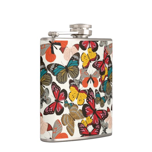 Retro Blumenmuster 2 Flachmann (Rechts)