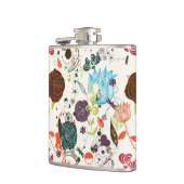 Retro Blumenmuster 2 Flachmann (Links)