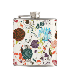Retro Blumenmuster 2 Flachmann