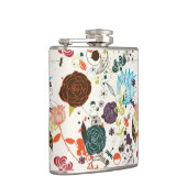 Retro Blumenmuster 2 Flachmann (Rechts)