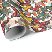 Retro-Blumenmuster 2 Geschenkpapier (Rolleneckpunkt)