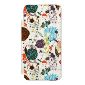 Retro Blumenmuster 2 Incipio iPhone Geldbeutel-Hülle (Folio Vorderseite)