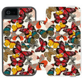 Retro Blumenmuster 2 Incipio iPhone Geldbeutel-Hülle (Folio Geöffnet)