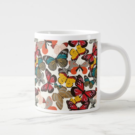 Retro-Blumenmuster 2 Jumbo-Tasse (Rechts)