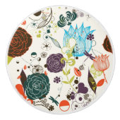 Retro Blumenmuster 2 Keramikknauf (Vorderseite)