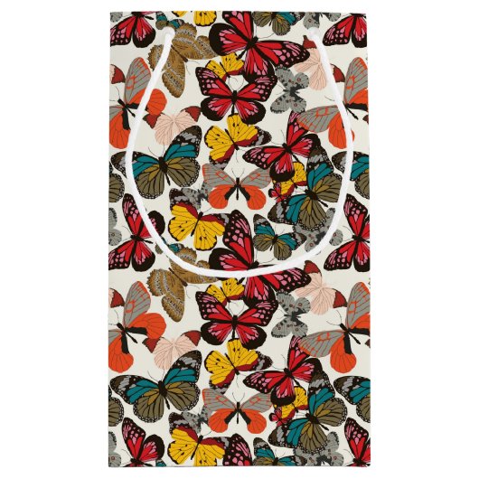 Retro Blumenmuster 2 Kleine Geschenktüte (Rückseite)