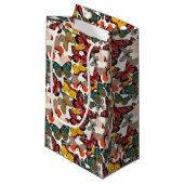 Retro Blumenmuster 2 Kleine Geschenktüte (Vorderseite Schrägansicht)