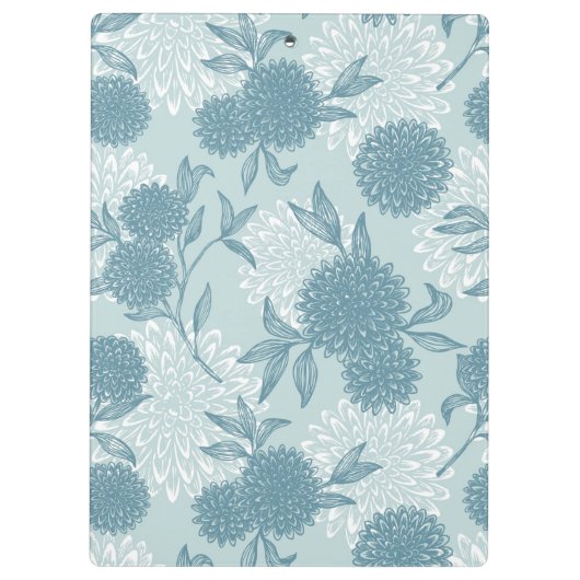 Retro Blumenmuster 2 Klemmbrett (Rückseite)