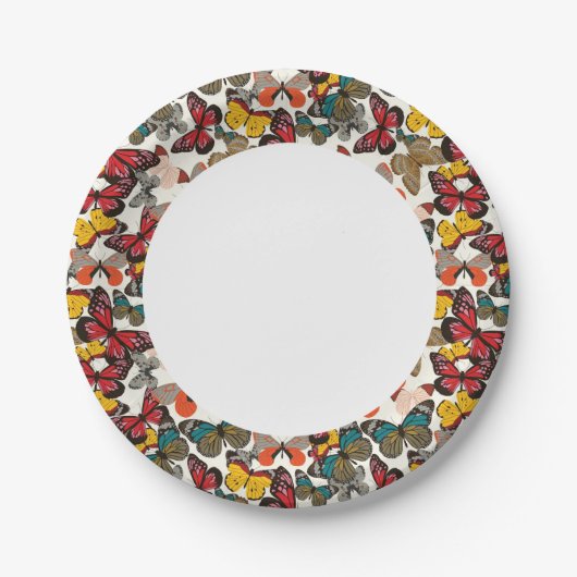 Retro-Blumenmuster 2 Pappteller (Vorderseite)