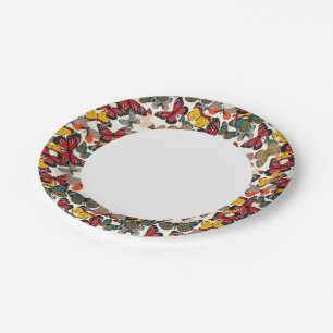 Retro-Blumenmuster 2 Pappteller