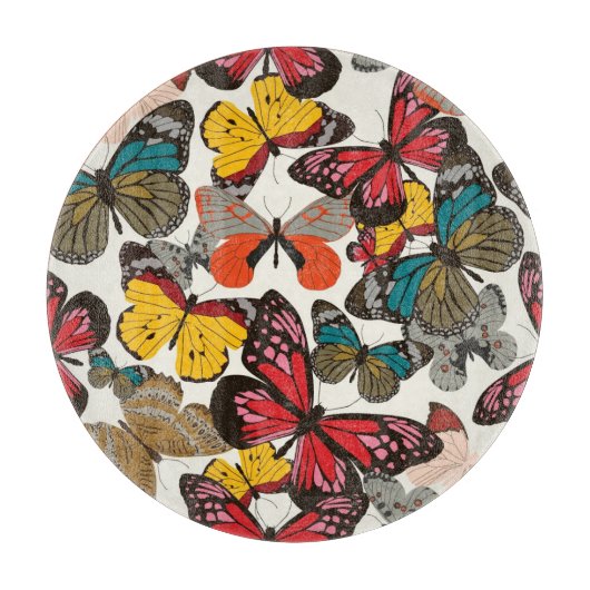 Retro Blumenmuster 2 Schneidebrett (Vorderseite)