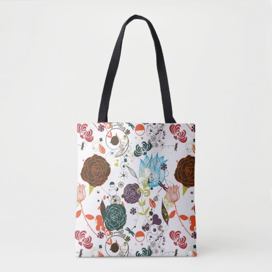 Retro Blumenmuster 2 Tasche (Vorderseite)