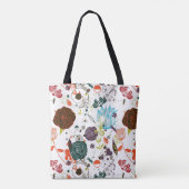 Retro Blumenmuster 2 Tasche (Rückseite)