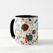 Retro Blumenmuster 2 Tasse (Vorderseite Links)