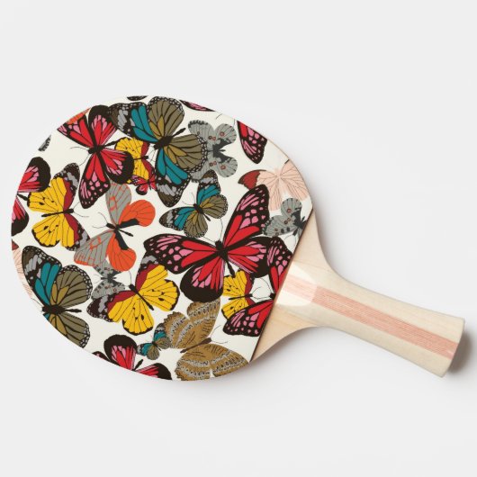 Retro Blumenmuster 2 Tischtennis Schläger (Seitenansicht)