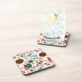 Retro Blumenmuster 2 Untersetzer (Rechte Seite)