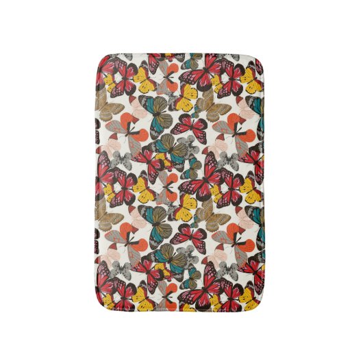 Retro Blumenmuster 3 Badematte (Vorderseite Vertikal)