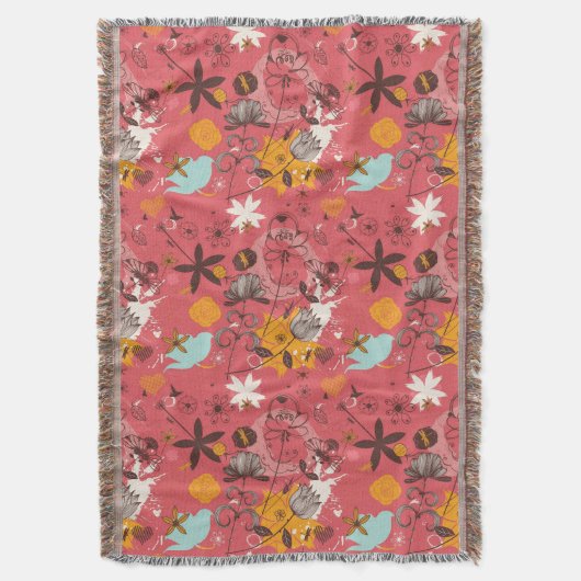 Retro Blumenmuster 3 Decke (Vorderseite Vertikal)