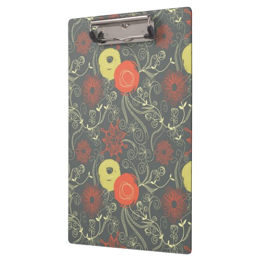 Retro Blumenmuster 3 Klemmbrett (Links)