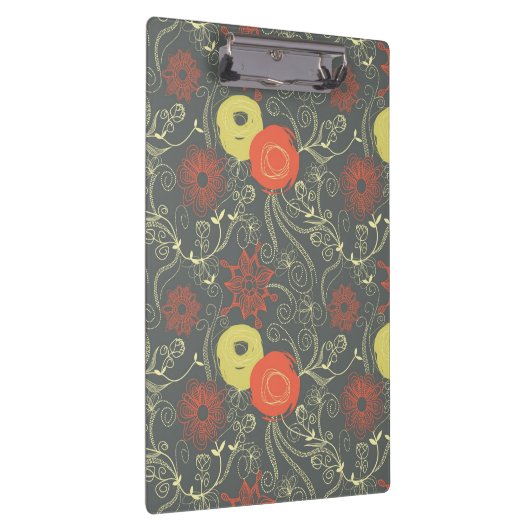 Retro Blumenmuster 3 Klemmbrett (Rechts)