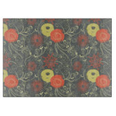 Retro Blumenmuster 3 Schneidebrett (Vorderseite)