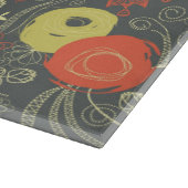 Retro Blumenmuster 3 Schneidebrett (Ecke)