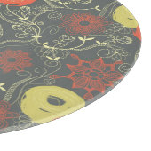 Retro Blumenmuster 3 Schneidebrett (Ecke)