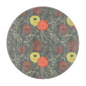 Retro Blumenmuster 3 Schneidebrett (Vorderseite)