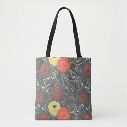 Retro Blumenmuster 3 Tasche (Vorderseite)