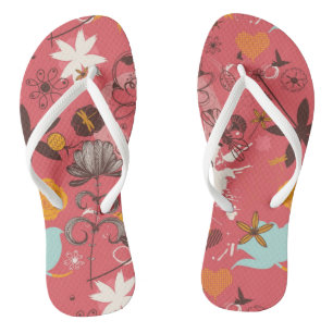Retro Blumenmuster 4 Badesandalen