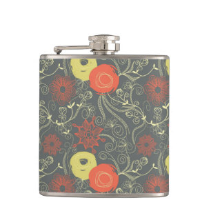 Retro Blumenmuster 4 Flachmann