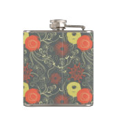 Retro Blumenmuster 4 Flachmann (Rückseite)
