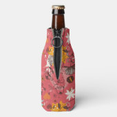 Retro-Blumenmuster 4 Flaschenkühler (Flasche Rückseite)