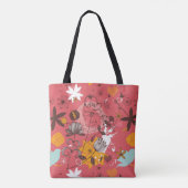 Retro Blumenmuster 4 Tasche (Rückseite)