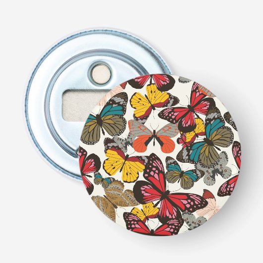 Retro Blumenmuster 5 Flaschenöffner (Vorderseite)