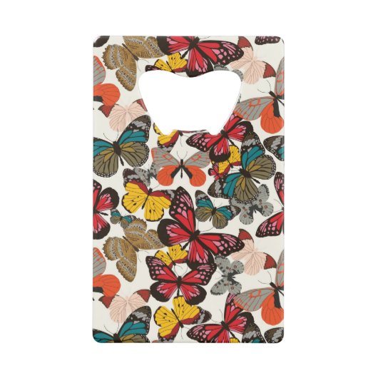 Retro Blumenmuster 5 Kreditkarten Flaschenöffner (Vorderseite)