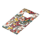 Retro Blumenmuster 5 Kreditkarten Flaschenöffner (Vorderseite Schrägansicht)